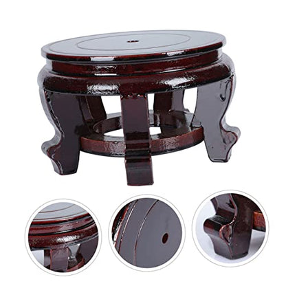 Flowerpot Holder Wood Base Rack for Fish Tank Round Ornament Display Stand for Craft and Handicraft Showcase Supports up for Home and Giving