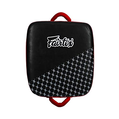Fairtex LKP1 Leg Kick Pad, A.K.A. The Thai Suitcase for Muay Thai Kickboxing - color: Black/Red