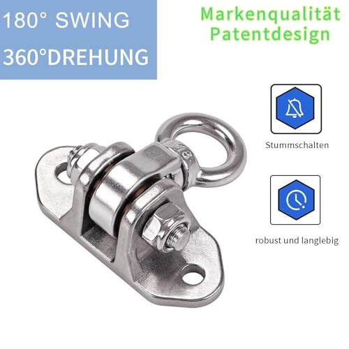 Stainless Steel Heavy Duty Swing Hanger 180°+360° Ceiling Swing Mount Free Swivel Swing Hook Swing Hardware Kit for Yoga Swing Hammock Chair Porch Swing Sets Heavy Punching Bag 1500 LB Capacity - size: 2 Holes-A