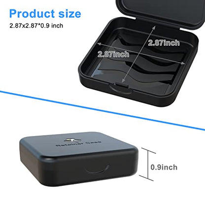 Aligner and Retainer Cases,2 Pcs Denture Case - Black | Durable and slim Mouth Guard Case - color: Black