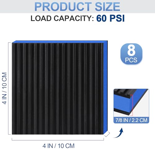 ToLanbbt 8 Pack Anti Vibration Pads for Washing Machine 4"x4", 7/8"T EVA Mechanical Damping Vibrating Sound Isolation Pad Rubber Isolator Mat for Compressor, Air Conditioner, Washer, Dryer, Treadmill - size: 4'' X 4'' X 7/8"