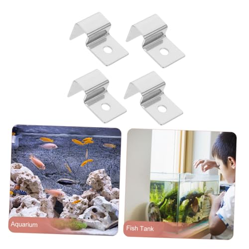 Yardwe 4Pcs Sturdy Stainless Steel Fish Tank Support Frame Aquarium Lid Holder for Glass Secure and Elegant Design for Fish Tank Covers