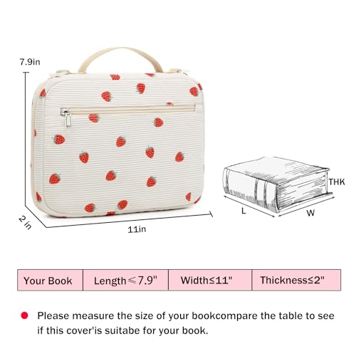 Bible Cover Case for Women Large Bible Cover for Girls Bible Study Supplies Accessories with Handle and Shoulder Strap | Durable - color: Strawberry02