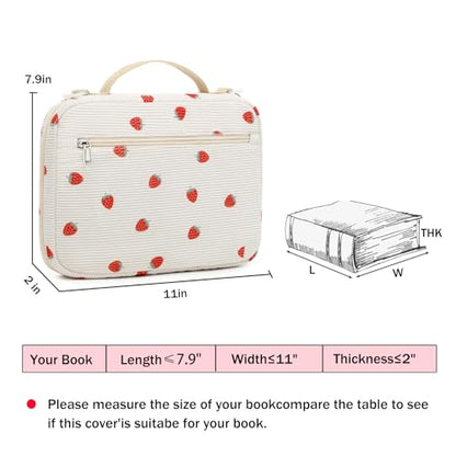 Bible Cover Case for Women Large Bible Cover for Girls Bible Study Supplies Accessories with Handle and Shoulder Strap | Durable - color: Strawberry02