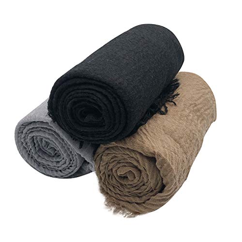 Women Scarf Shawl for All Season 3PCS Scarve Wrap Scarve. - color: Black, Brown, Gray
