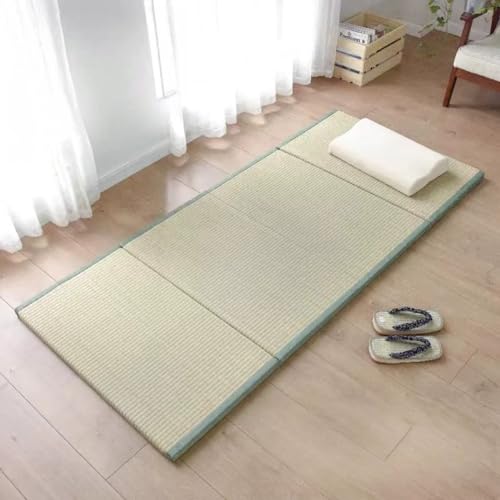 Tatami Floor Mat,Beneficial for Shoulders and Back Natural Grass,Foldable Japanese Tatami Mat,Suitable for Sleeping Meditation Yoga and Zen Practices Tatami Mattress(Size:90x200x3.5cm) - size: 90x200x3.5cm