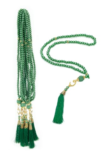 ihvan online, Tasbih Prayer Beads 99, Pack of 10, Muslim Prayer Bead, Islamic Rosary Bead, Dhikr, Tasbeeh Bulk, Misbaha, Masbaha, Tespih, Islamic Gift for Ramadan & Mawlid & Hajj Umrah - color: Green-Model 3