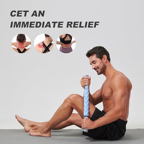 Muscle Roller,EVA Material, Massage Roller Stick for Athletes and Office Workers, Relieves Muscle Tension and Pain(EVA Blue) - color: Eva Blue