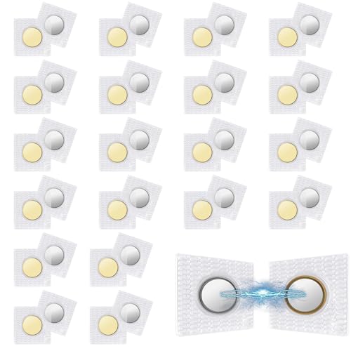 EEEKit 40 PCS Sew in Magnets, 20 Pairs Hidden Magnetic Snap Closures for Thin Fabric ≤ 2mm, PVC Invisible Magnetic Fastener for Bag Lining, Pocket Flap, Clothing Lining