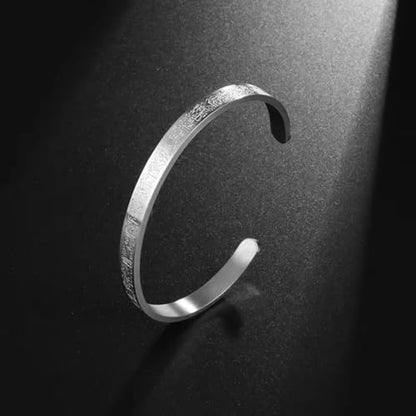 Ayatul Kursi Cuff Bracelet for Women Islam Eid Islamic Jewelry Gifts Stainless Steel Muslim Quran Allah Arabic Bangles Bracelets - color: Silver