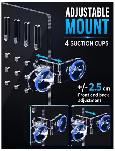 Aquarium Divider Panel, 5 mm Clear Acrylic Fish Tank Separator with Adjustable Suction Cups, Aquarium Isolation Board for Fish Separation, Fry Protection(22x13 cm) - size: 22x13 cm