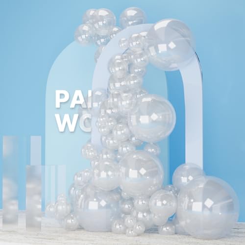 PartyWoo Clear Balloons 130pcs Different Sizes of 18 12 10 5 Inch Transparent Balloon Arch Kit for Graduation Wedding Baby Shower Bridal Shower Anniversary Birthday Party Decorations Clear-Y2 - color: Clear-y2