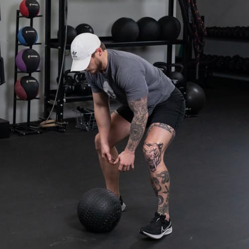 Titan Fitness Rubber Tread Slam Ball, Dead Bounce, Weight Workout - Throw, Catch, Slam, Twist - style: 70 lb