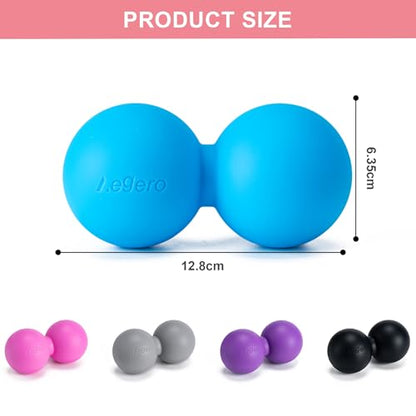 Aegero Peanut Massage Ball-Double Lacrosse Massage Ball, Mobility Ball for Myofascial Release,Yoga Therapy,Trigger Point Therapy,Muscle Knots and Acupoint Massage (Black Firm Ball) - color: Black