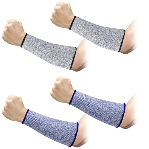 REDANHA Arm Protection Sleeves Level 5 Protection Cut Burn Resistant Sleeve Anti Abrasion Forearm Cover Protector - color: Blue, Grey