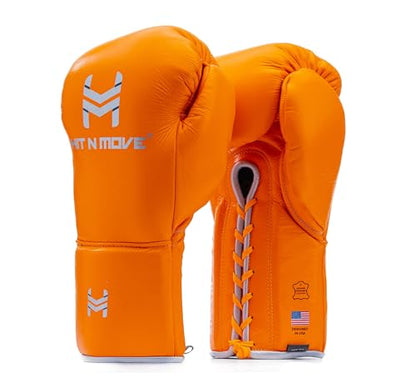 HIT N MOVE Süvari Horsehair Boxing Gloves Hook and Loop, Lace-Up Boxing Gloves Men, Boxing Equipment, MMA Gloves Men, UFC Gloves Horsehair and 100% Cow Leather - size: 12 Oz, style: Lace-Up Orange