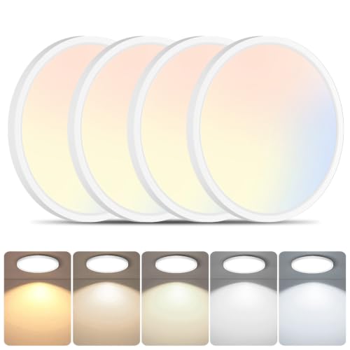 Brightever 4 Packs LED Flush Mount Ceiling Light Fixture White 9 Inch - color: White, size: 9 Inch-4 Packs