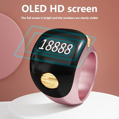 Interchangeable Tasbih Zikr Rings 3 Size Digital Prayer Counter Electronic Counting for Digital Counter - color: Black