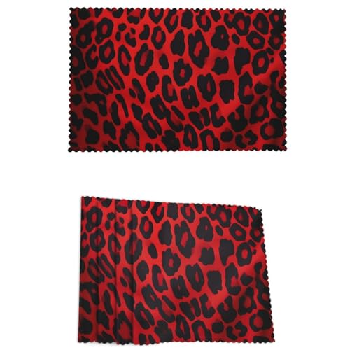 Placemats Set of 4 Heat Resistant Red Leopard Pattern Place mat for Dining Table Non-Slip Table Mats Desktop Protection Pad Washable Place Mats for Kitchen Dining Outdoor - color: Red Leopard Pattern