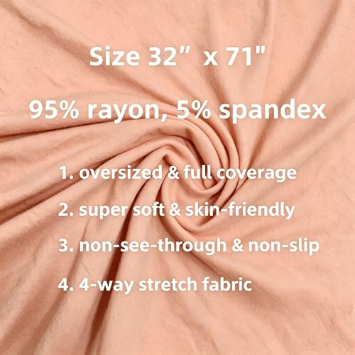 Lina & Lily Non-see-through Premium Jersey Maxi Hijab Head Scarf Wrap for Muslim Women - color: Deep Peach