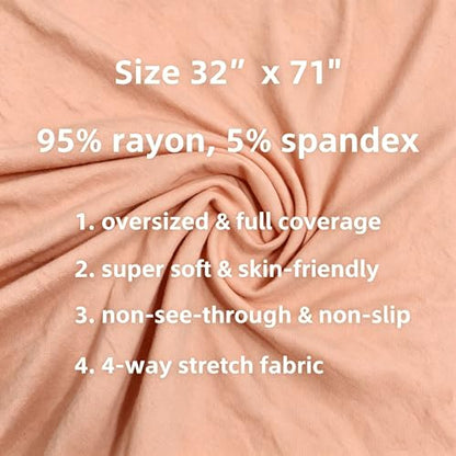 Lina & Lily Non-see-through Premium Jersey Maxi Hijab Head Scarf Wrap for Muslim Women - color: Deep Peach