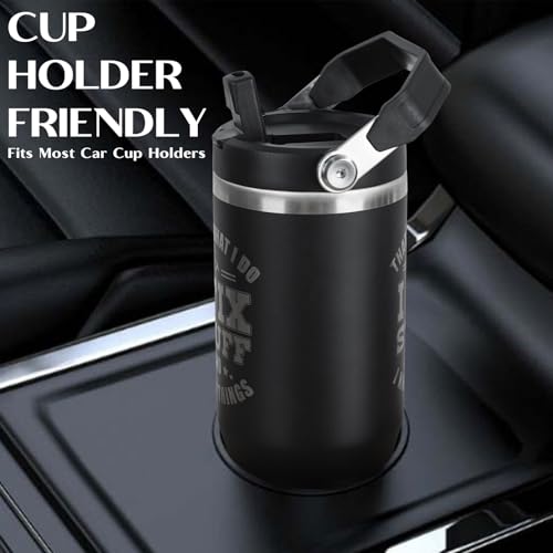 Funny Gifts For Men - That's What I Do I Fix Stuff and I Know Things Cup - 30oz Insulated Tumbler with Handle - Cool Fathers Day,Birthday Gifts for Grandpa,Husband,Uncle - color: Black-fix02