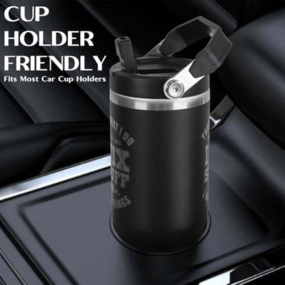 Funny Gifts For Men - That's What I Do I Fix Stuff and I Know Things Cup - 30oz Insulated Tumbler with Handle - Cool Fathers Day,Birthday Gifts for Grandpa,Husband,Uncle - color: Black-fix02
