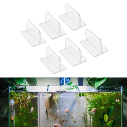 6Pcs Acrylic Aquarium Cover Handle, Secure Grip Fish Lid Pull Handle, Transparent Aquarium Lid Handle for Home Use, Includes 6 Adhesive Pads for Installation