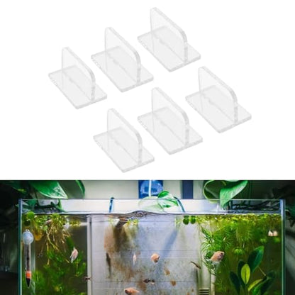6Pcs Acrylic Aquarium Cover Handle, Secure Grip Fish Lid Pull Handle, Transparent Aquarium Lid Handle for Home Use, Includes 6 Adhesive Pads for Installation