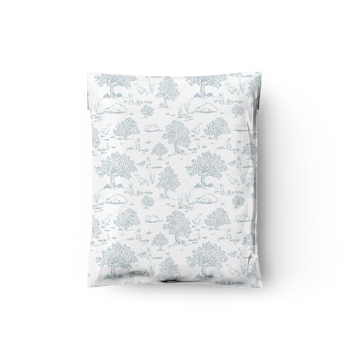 10x13 (100) Blue Toile Summertime Designer Poly Mailers Waterproof Self Sealing Tear Resistant Polymailers Shipping Envelopes Premium Printed Bags For Small Businesses - color: Blue Toile, size: 10x13