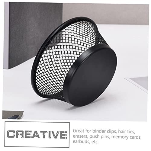 2Pcs Paper Clip Mesh Holder Lids Creative Table Organizer for Office Desk Sturdy and Stylish Paperclip Dispenser
