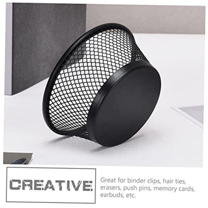 2Pcs Paper Clip Mesh Holder Lids Creative Table Organizer for Office Desk Sturdy and Stylish Paperclip Dispenser