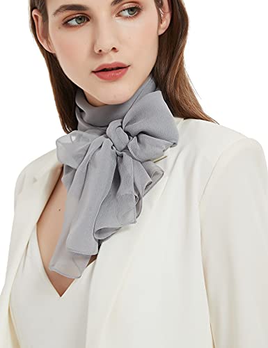 여성용 롱 시폰 비치는 스카프 - color: 055 플레인 그레이