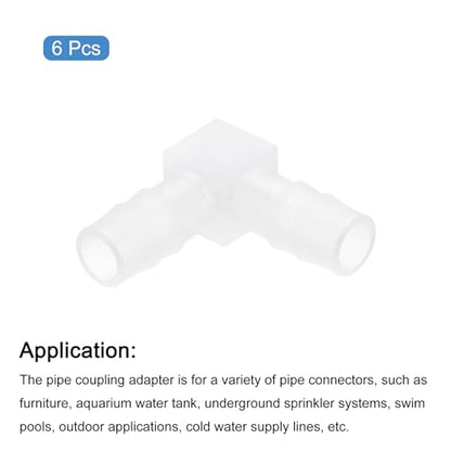 uxcell 5/16" 90 Degree Elbow Hose Barb, 6pcs L-Shaped Aquarium Air Valve Connector Tubing for Fish Tank Pond Air Line - size: 5/16"