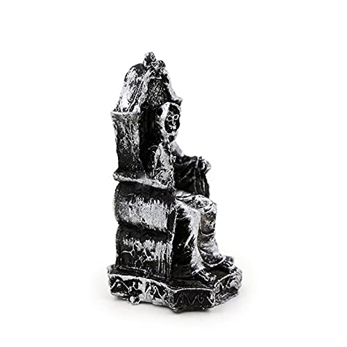 Skull Devil Throne Statues Decorations Aquarium Fish Tank Death Halloween Figurine Sculpture Reptile Turtle Lizard Tanks Terrarium Décor Ornament Pet