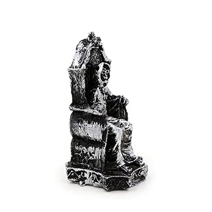 Skull Devil Throne Statues Decorations Aquarium Fish Tank Death Halloween Figurine Sculpture Reptile Turtle Lizard Tanks Terrarium Décor Ornament Pet