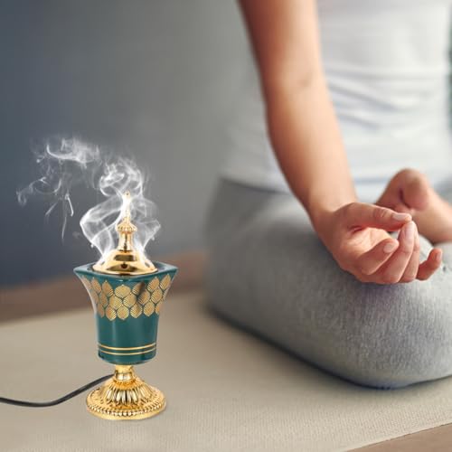 Cabilock Electric Incense Burner Middle Eastern Style Bakhoor Burner Plug-in Censer Holder for Home Decor Meditation Yoga Bedroom Study Kitchen 7.67 X 2.95 X 2.95 in