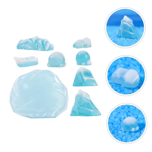 Wakauto 8pcs Model Realistic Iceberg Fish Tank Decor Miniature Glacier Ornaments for Aquarium Landscape Underwater Scene DIY Craft Christmas Home Office Decoration
