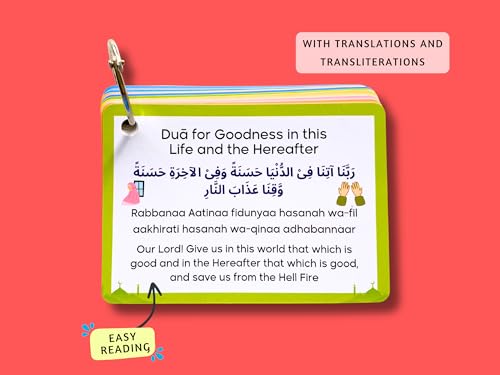 20 Islamic Daily Dua Cards, Islamic Duas Gift for Children and Adults, Ramadan, Dua Cards Translation and Transliteration for Muslims