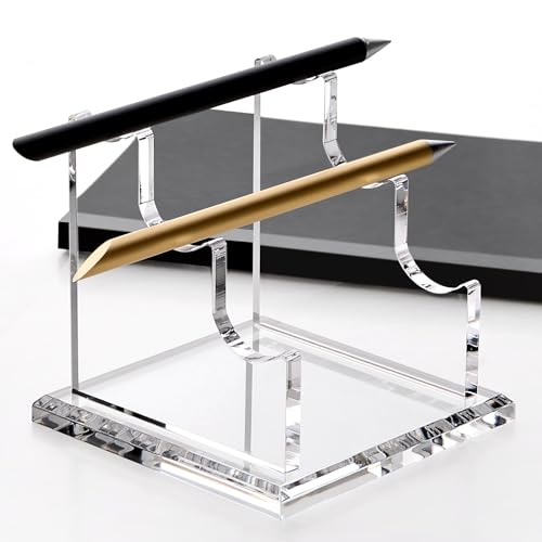 SANRUI 3 Tier Acrylic Pen Holder Display Stand, Fountain Pen Pencil Makeup Brush Rack, Ballpoint Pen Showholder, Paintbrush Drying Rack Organizer Desk for Home School Office or Store Use - style: 3 Tier