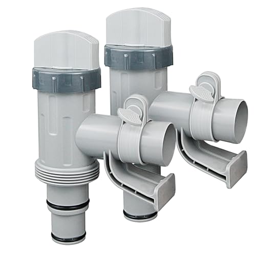 Plunger Valve with Pipe Holder – Pool Hose Adapter for Above Ground Pools, Pool Pump Hose Replacement Parts (2 Pack) - color: 2 Pack