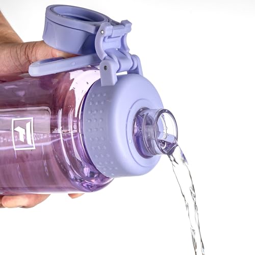 Fanhaw 32 oz Clear BPA-Free Tritan Water Bottle with Fast-Flow Spout Lid, BPA-Free & Leak-Proof Wide-Mouth Reusable Bottle for Gym, School & Office, Back to School Essentials (Amethyst) - color: Amethyst