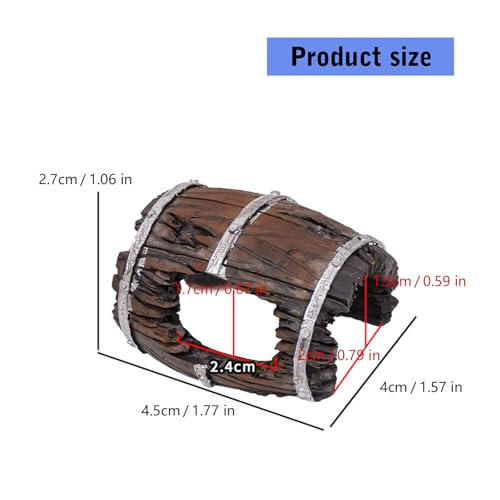 Natural Fishes Tanks Ornaments Miniature Weathered Barrels Accessory for Reptiles Enclosures Pet Decoration