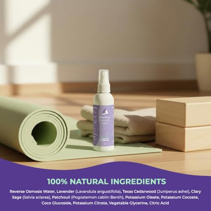 SwaytAway Travel Yoga Mat Cleaner Spray & Towel Kit, 4oz – Non Slip, No Rinse Plant-Based Lavender Essential Oil Mist for Gym, Pilates & Hot Yoga – Made in USA - size: 4 oz - 1 Pack