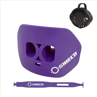 O Shield Core Football Mouth Guard, Detachable Strap | Football Mouth Guard with Detachable Strap — No-Boil Ready Fit, BPA-Free, Brace-Friendly, Includes Carrying Case - color: Purple
