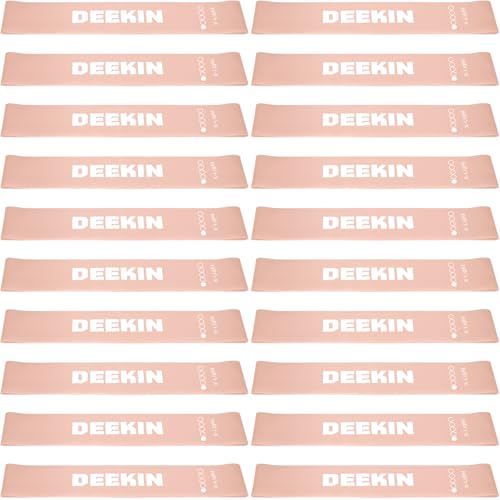 DEEKIN 20 Pcs Resistance Bands Resistance Loop Exercise Bands Exercise Equipment Elastic Drag Ring for Women and Men Home Fitness, Gym, Yoga - color: Light Pink, style: 15-20 Lbs