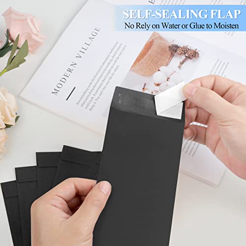 BONUS++ Envelope Set - 120 Envelopes for Cash, Checks, & Tickets; 80GSM, 3.2x6.6 inch Black Envelopes - Perfect for Cash Challenge Savers (Pack of 2) - size: 3.2x6.6in (Pack of 2)