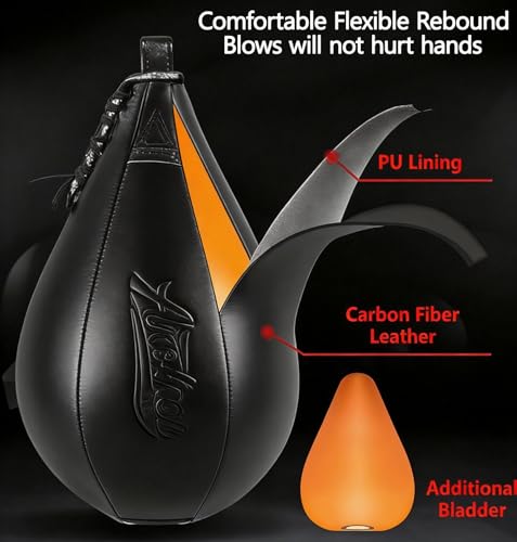 Boxing Speed Punching Bag MMA Training Speed Ball Hanging Swivel Reflex Bag Equipment Workout Kicking Martial Arts Home Gym Exercise Speed Bag - color: Brown