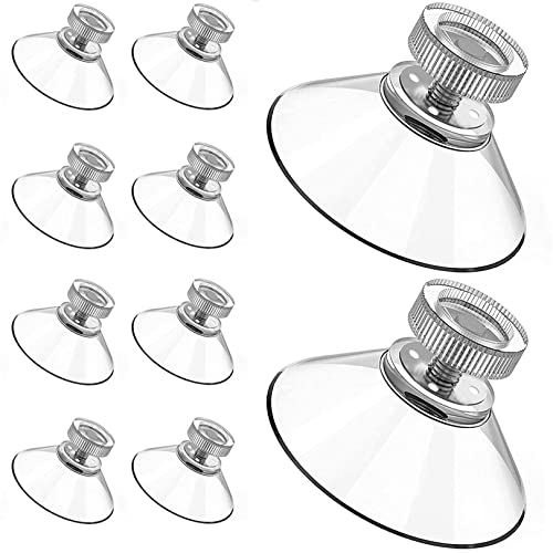 vilihkc 10pcs Sucker Cup Suction Hook Plastic Sucker Pad Holder Silicone Round Strong Transparent with Knurled Nut for Daily Hanging - color: 1.6inch
