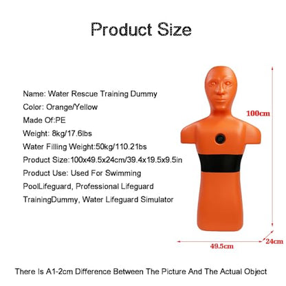 Water Dummy Drowning Prevention,Drowning Prevention Education Tool,for Lifesaving Drills,Crash Tests,and Wrestling Practice(Color1) - color: Color1